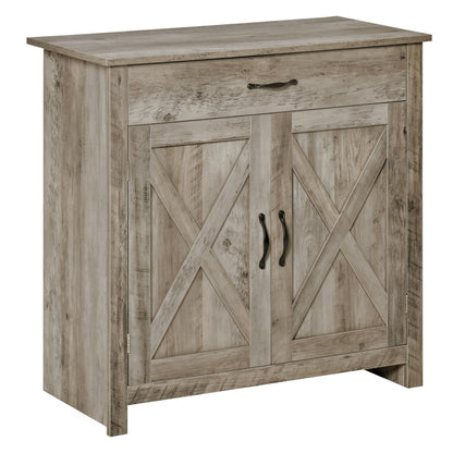 Farmhouse Sideboard with Barn Doors and Drawer