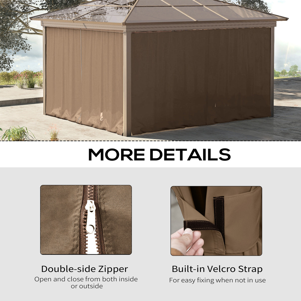 Replacement Gazebo Curtain Panels 10' x 12'