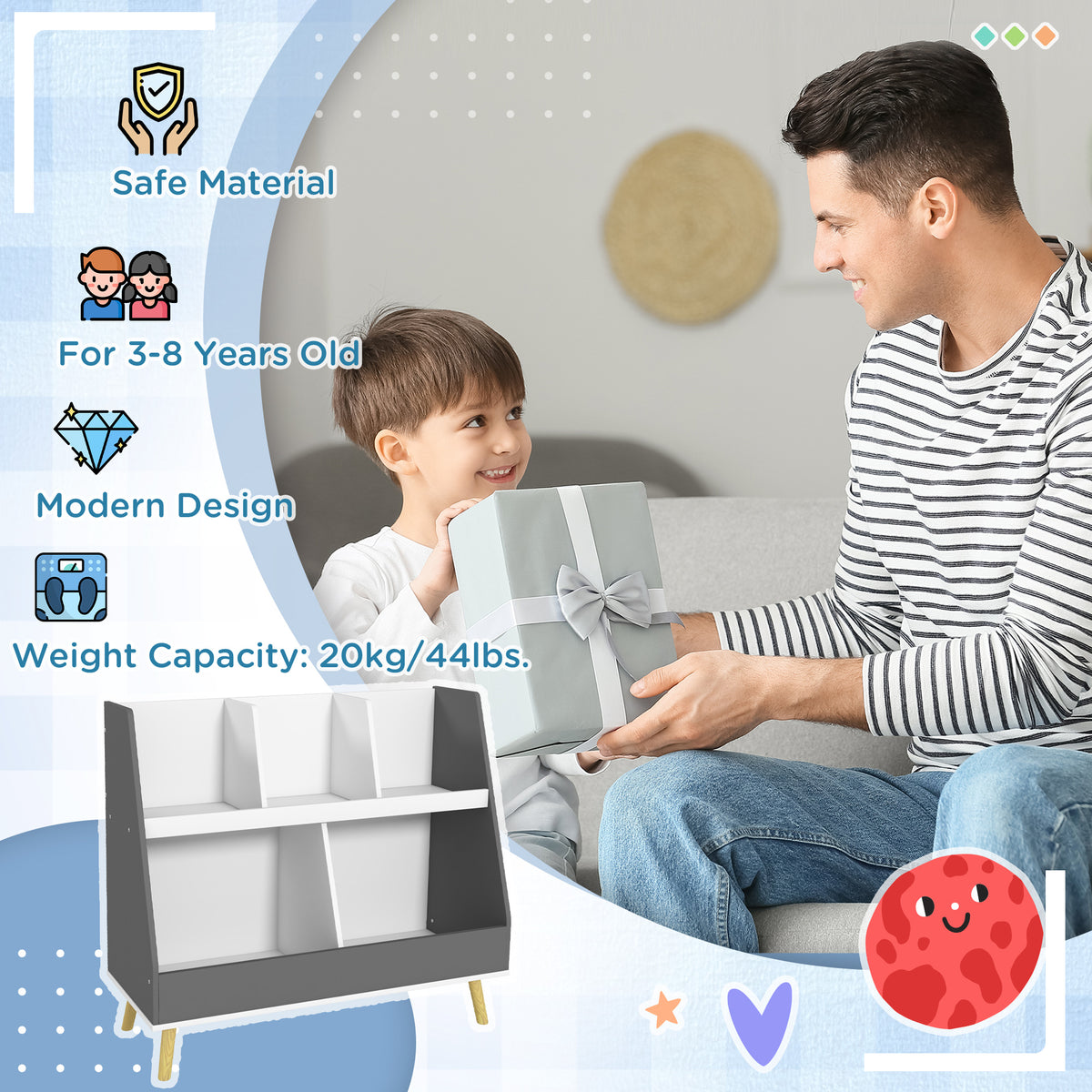 2-Tier kids toy storage organizer