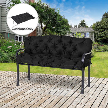 3-Seater Porch Swing Cushion with Backrest Non-Slip