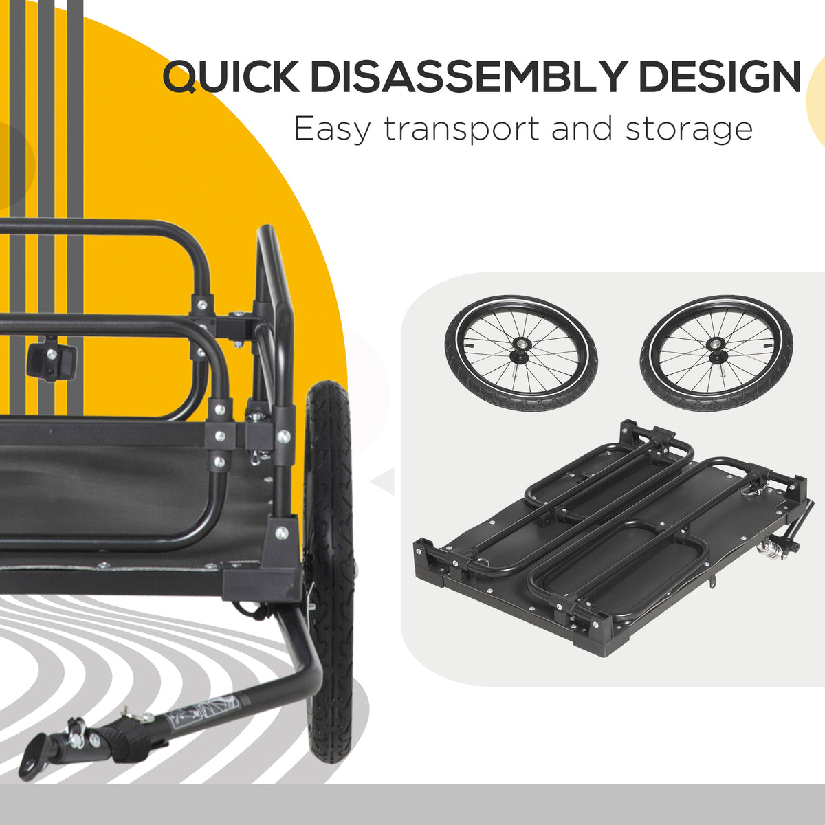 Cargo Bike Trailer with Suspension and Triple Safety