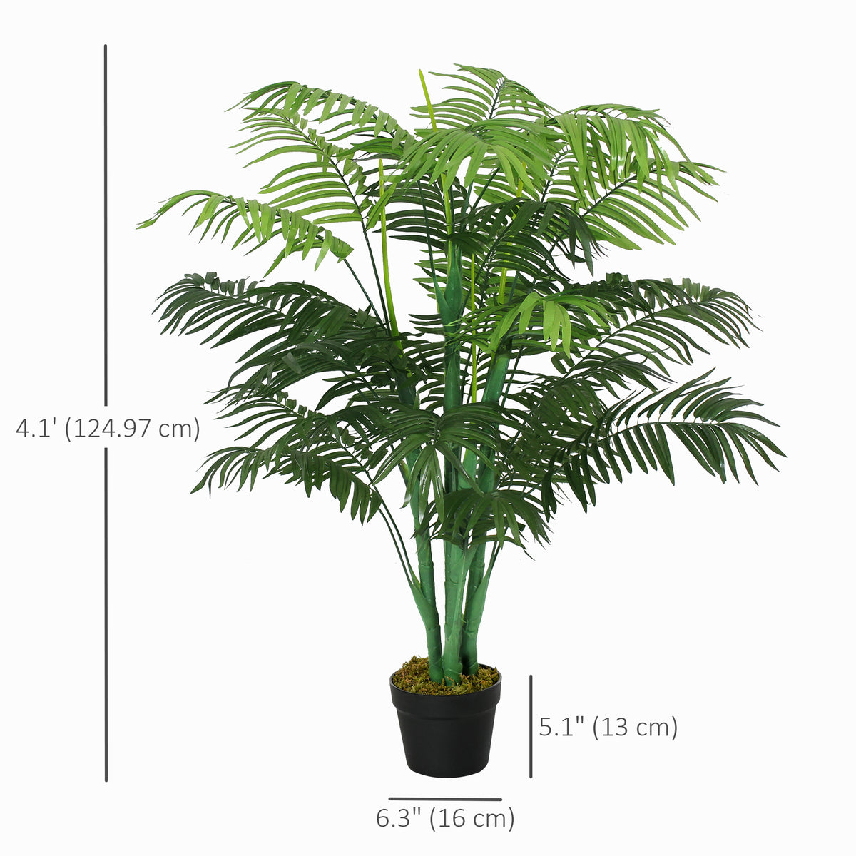 Realistic Artificial Palm Tree in Pot — Green