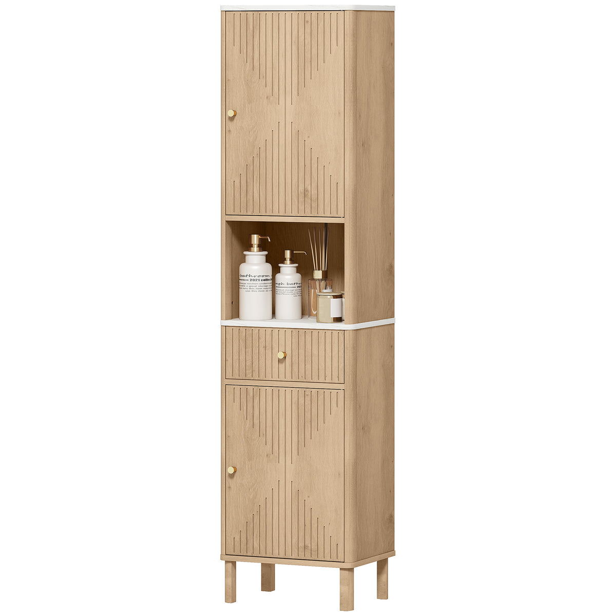 Bathroom Cabinet 66" Tall — Oak