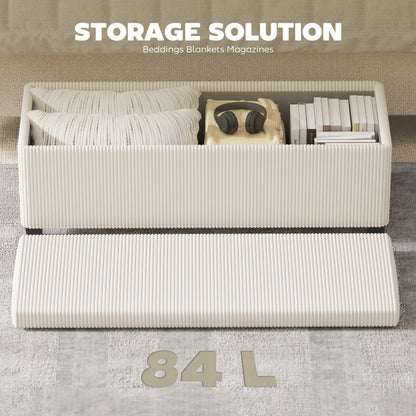 Corduroy Storage Ottoman Bench