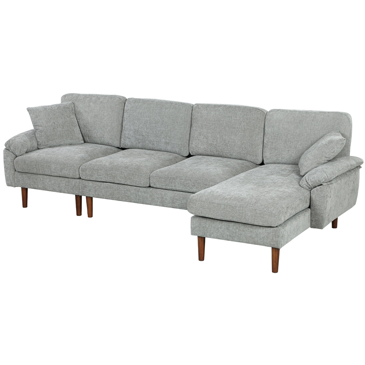 L-Shaped Sectional Sofa with Reversible Chaise Lounge