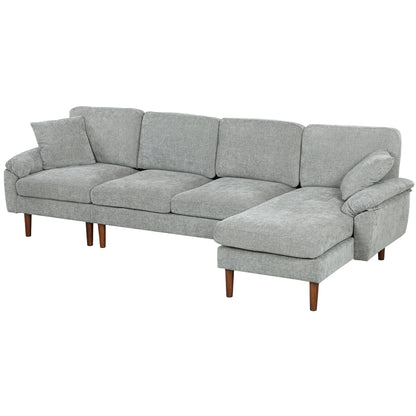 L-Shaped Sectional Sofa with Reversible Chaise Lounge