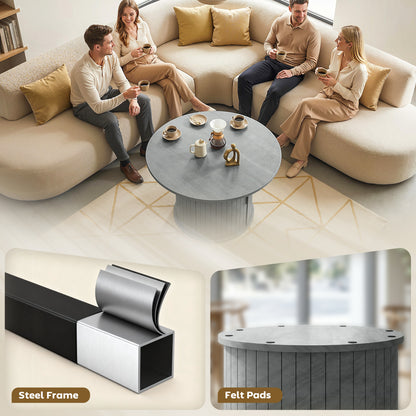 Round coffee table hidden storage 31.5 inch