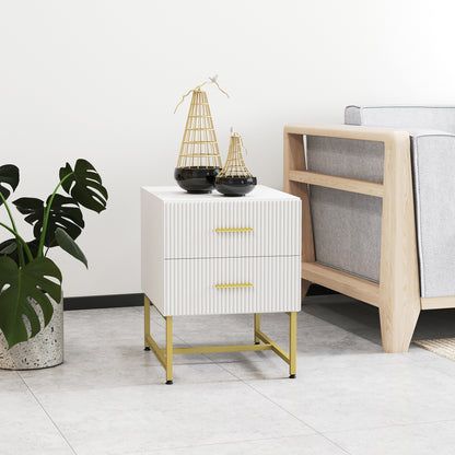 Modern Nightstands with Fluted Drawers 2 Piece Set