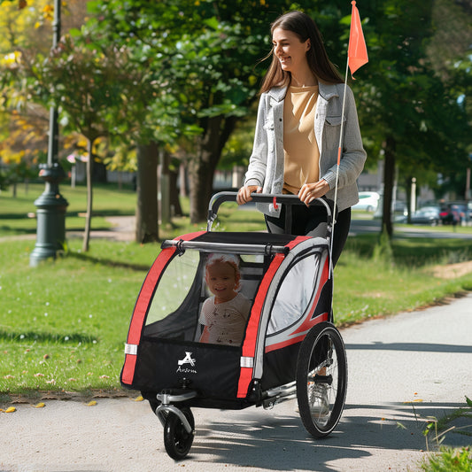 3-in-1 Kids Bike Trailer with 2 Seats