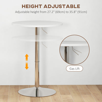 High top round adjustable steel bar table
