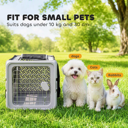 Soft-sided foldable small pet carrier bag