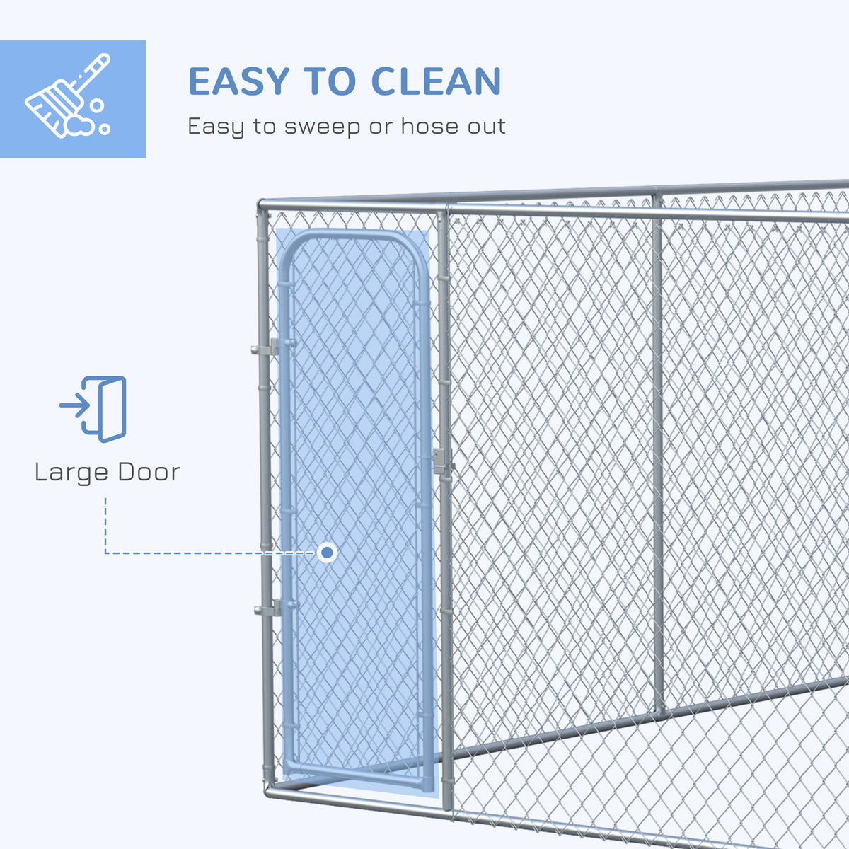 Outdoor dog playpen with galvanized steel frame