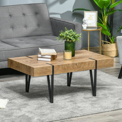 Rustic Rectangle Coffee Table Hairpin Legs