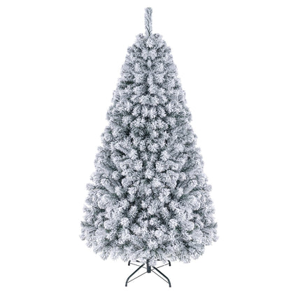 Pre-lit snow flocked artificial Christmas tree