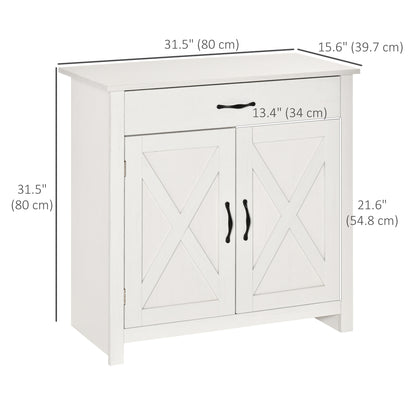 Farmhouse Sideboard with Barn Doors and Drawer