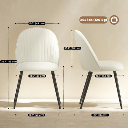 Set of 4 Modern Dining Chairs Velvet Upholstered