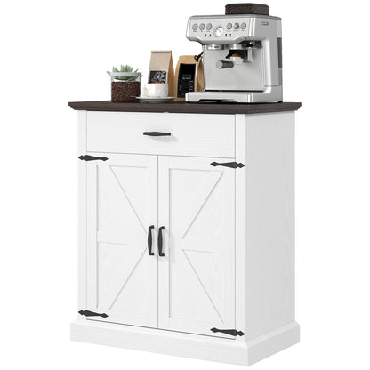 Farmhouse Buffet Cabinet with 2 Barn Doors and Drawer