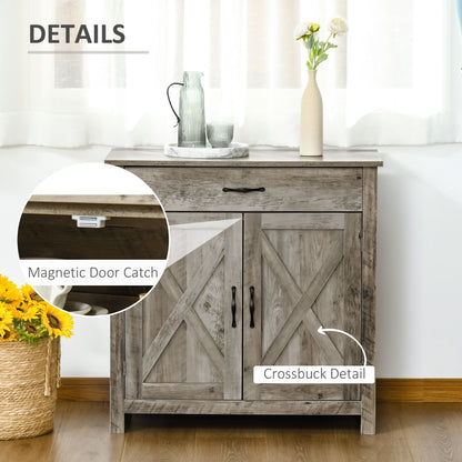 Farmhouse Sideboard with Barn Doors and Drawer