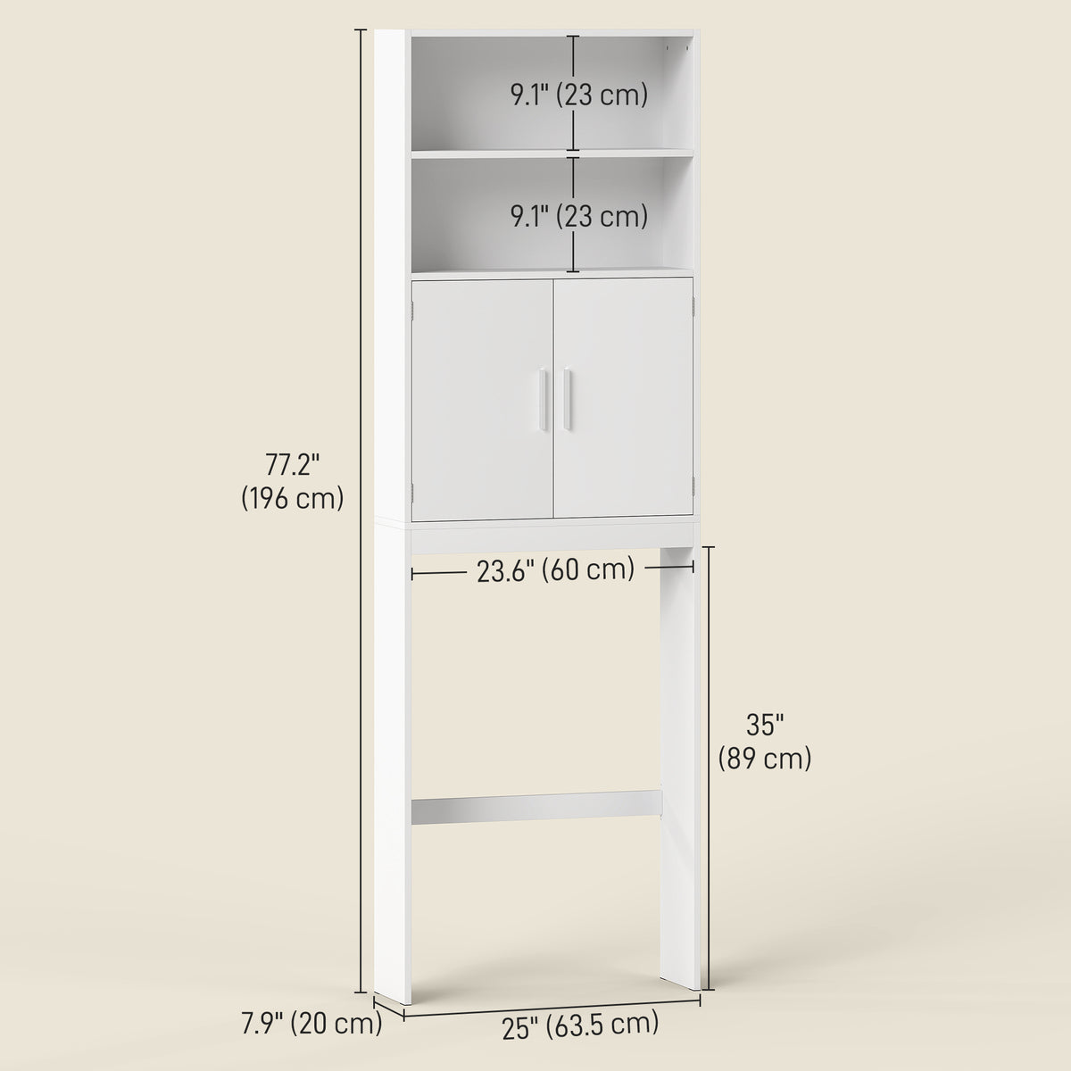 Freestanding over the toilet storage shelf 4-tier bathroom organizer