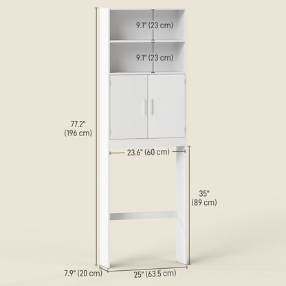 Freestanding over the toilet storage shelf 4-tier bathroom organizer