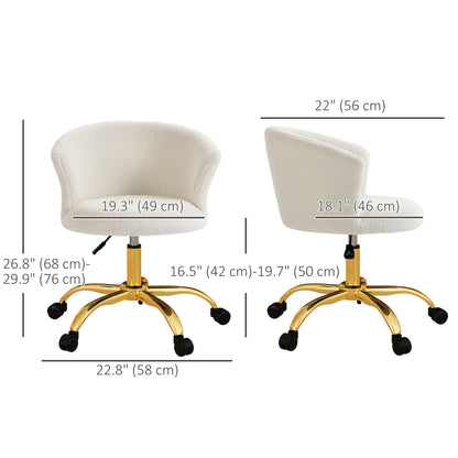 Armless Office Chair in Teddy Fleece