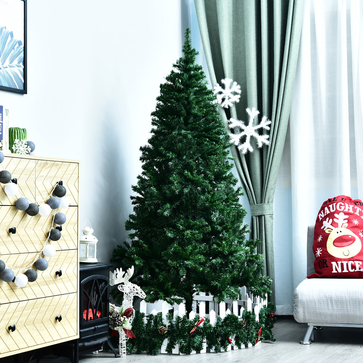 Pino de Navidad artificial de 1230 ramas con pie metálico