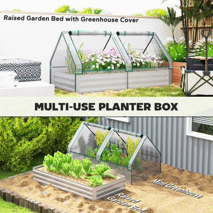 Raised Garden Bed 2-in-1 with Mini Greenhouse
