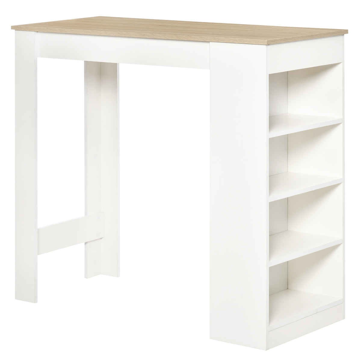 High Top Bar Table with 4 Storage Shelves