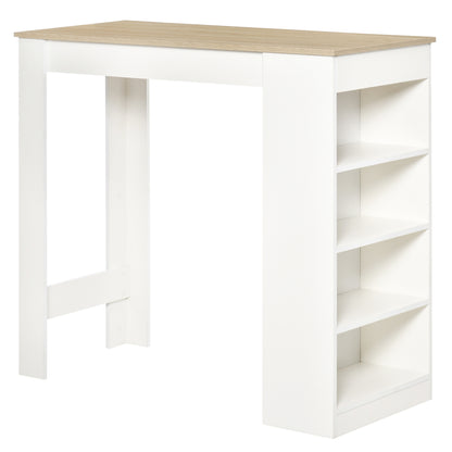 High Top Bar Table with 4 Storage Shelves