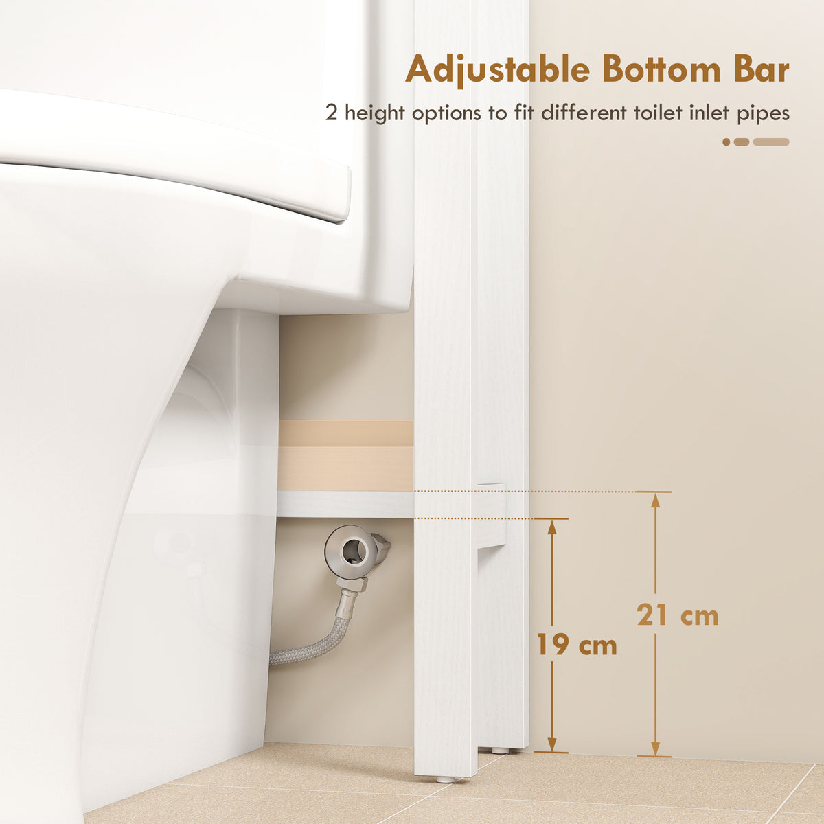 Over-the-toilet storage cabinet in engineered wood