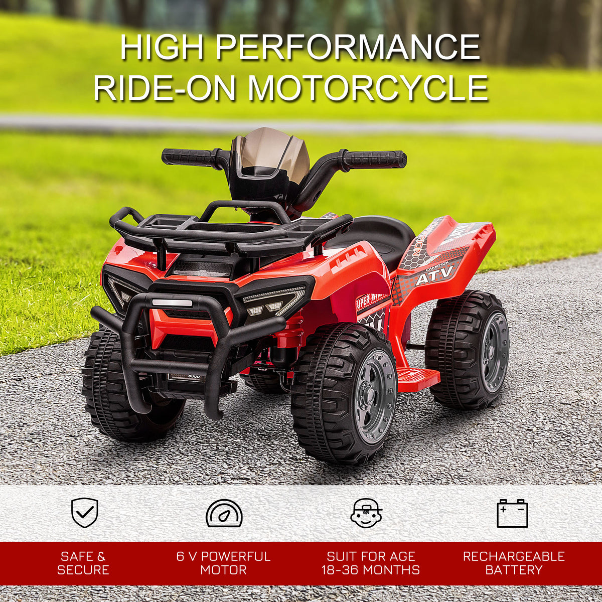6V Kids Electric ATV Quad Ride-On Four-Wheeler
