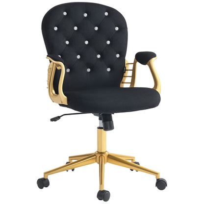 Silla de oficina giratoria de terciopelo capitoné