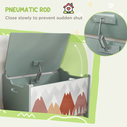 Kids Toy Box with Lid and Safety Hinges
