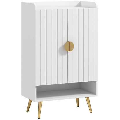 Narrow Shoe Cabinet 4-Tier Adjustable Shelves, 15 Pairs
