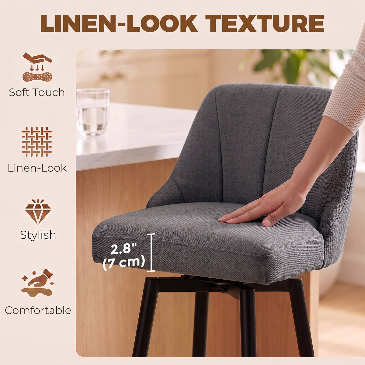 Modern swivel bar stools — Set of 2