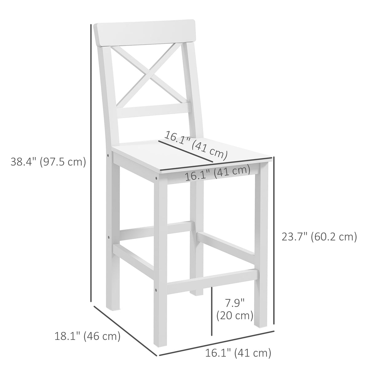 Counter Height Stools Set of 2 Farmhouse Style