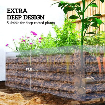 Raised Garden Bed Galvanized Metal 6' × 3'