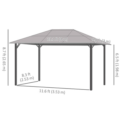 Hardtop Aluminium Gazebo with Curtains and Mesh Screens