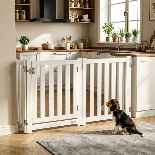 Valla Plegable para Perros de 4 Paneles con Puerta