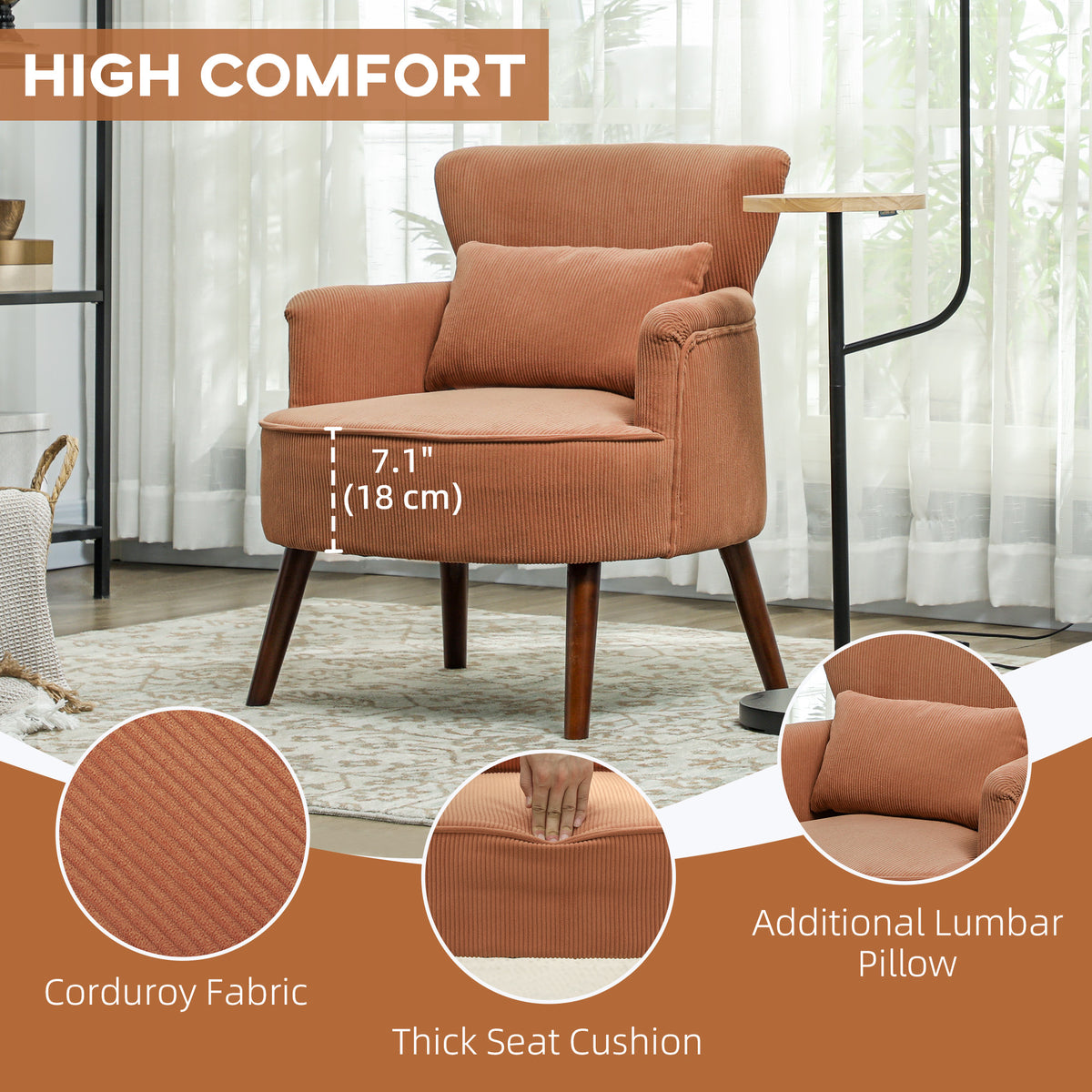 Modern Upholstered Accent Armchair