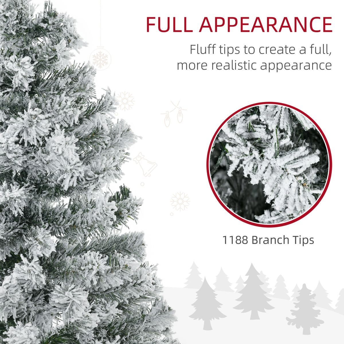 Árbol de Navidad artificial preiluminado de 6 pies LED blanco cálido