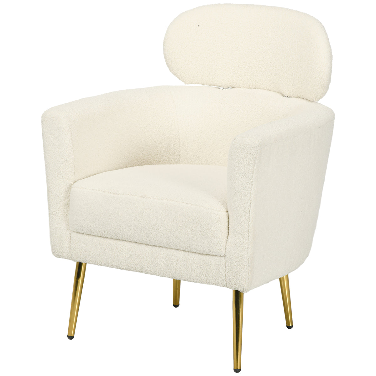 Modern Barrel Accent Chair with Headrest