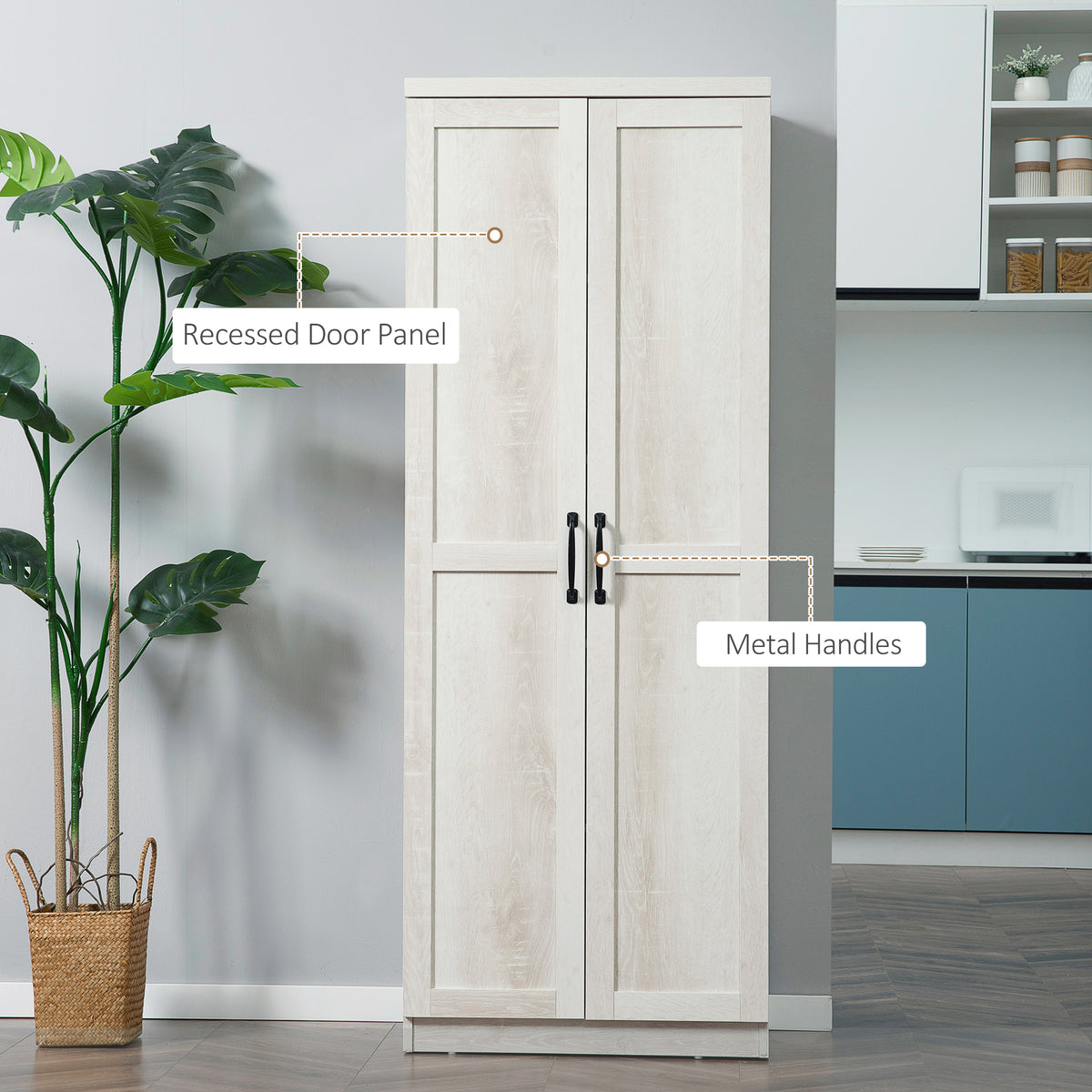 5-Tier Kitchen Pantry Cabinet with Doors