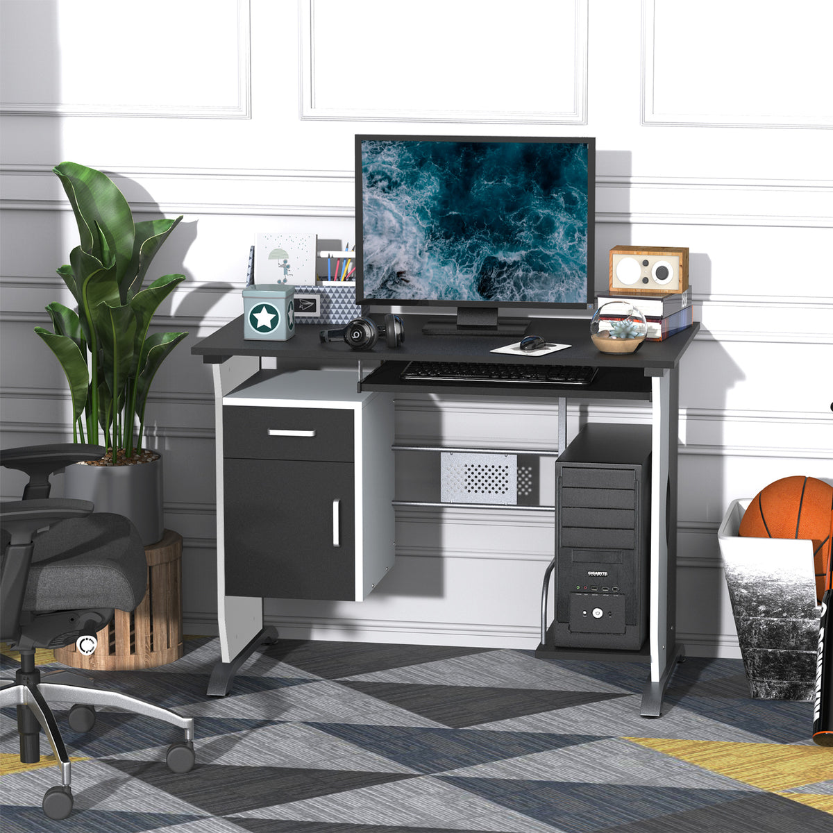 Modern computer desk with storage