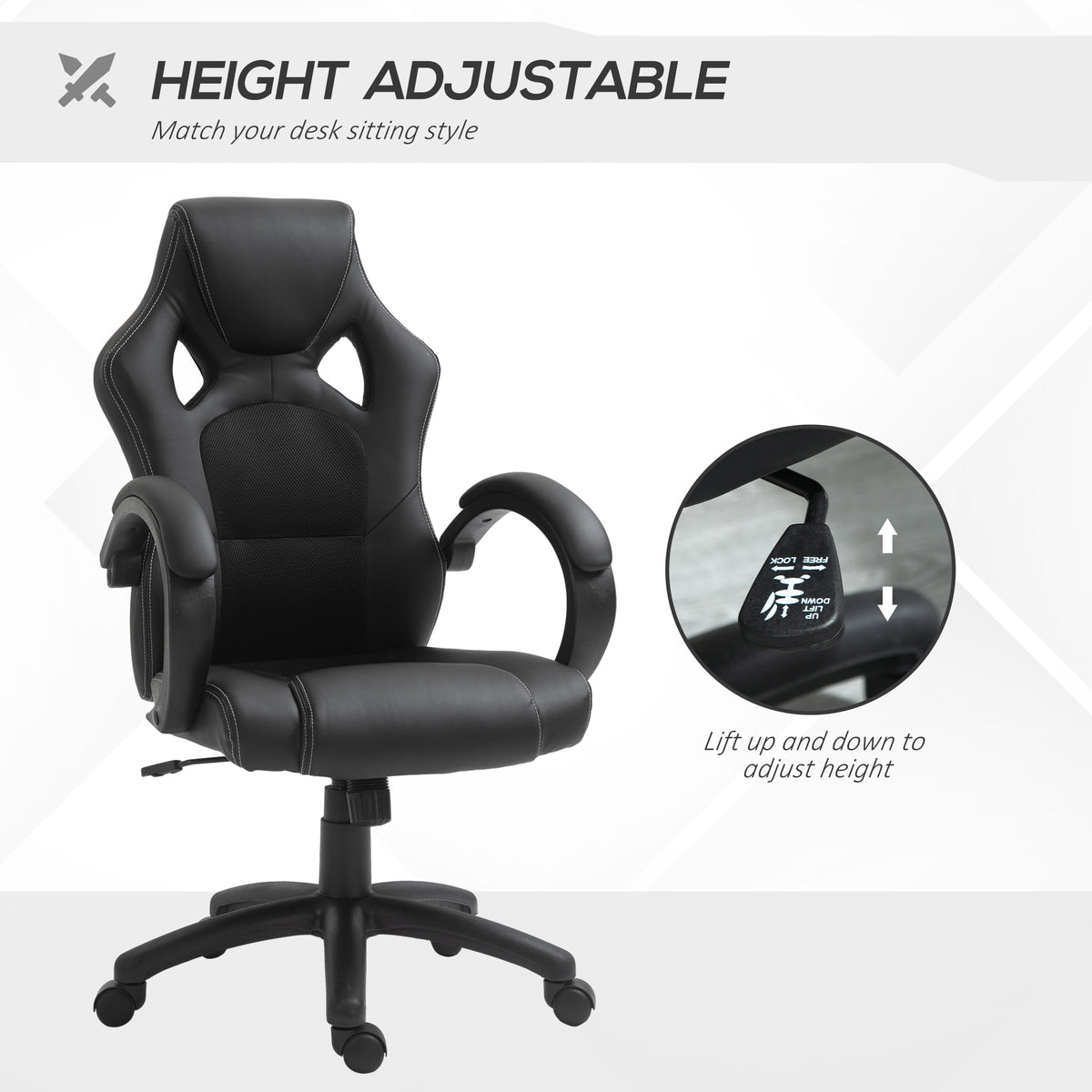 Ergonomic Gaming Chair Adjustable Height