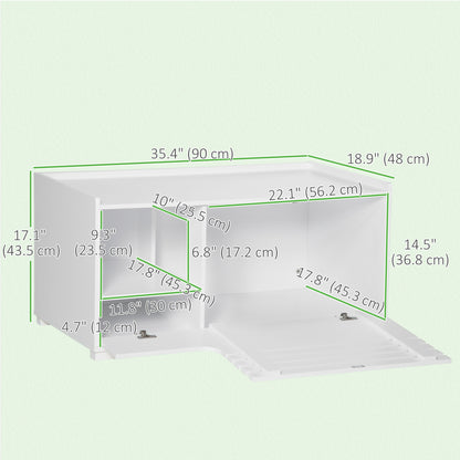 Cat litter box furniture with storage and table