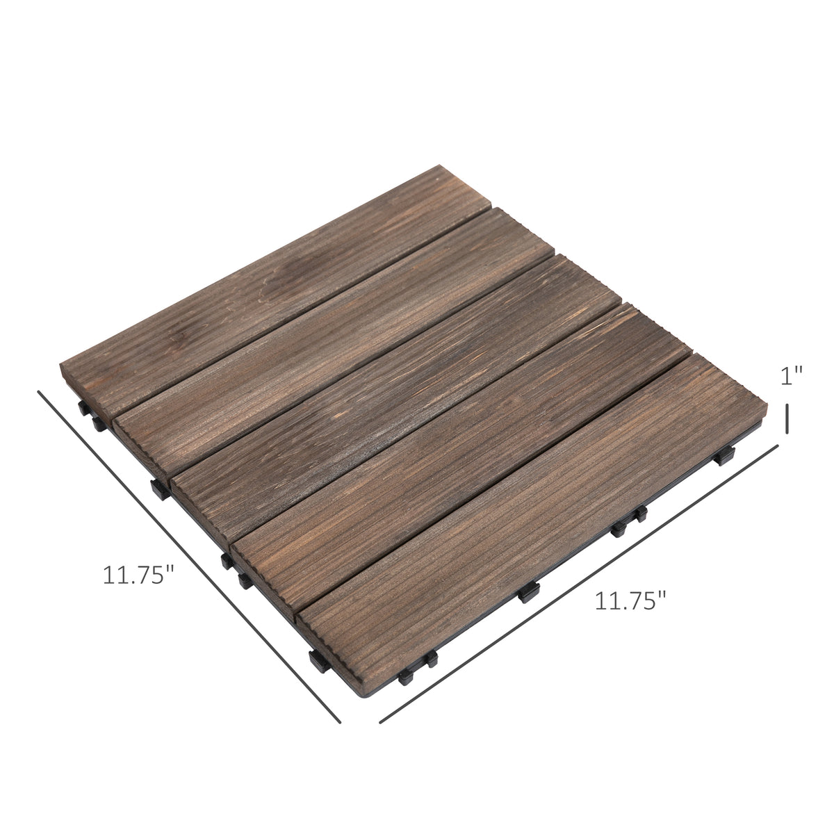 Interlocking Wood Deck Tiles — 27-Piece Set