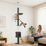 Árbol para gatos de altura regulable con rascadores y hamaca