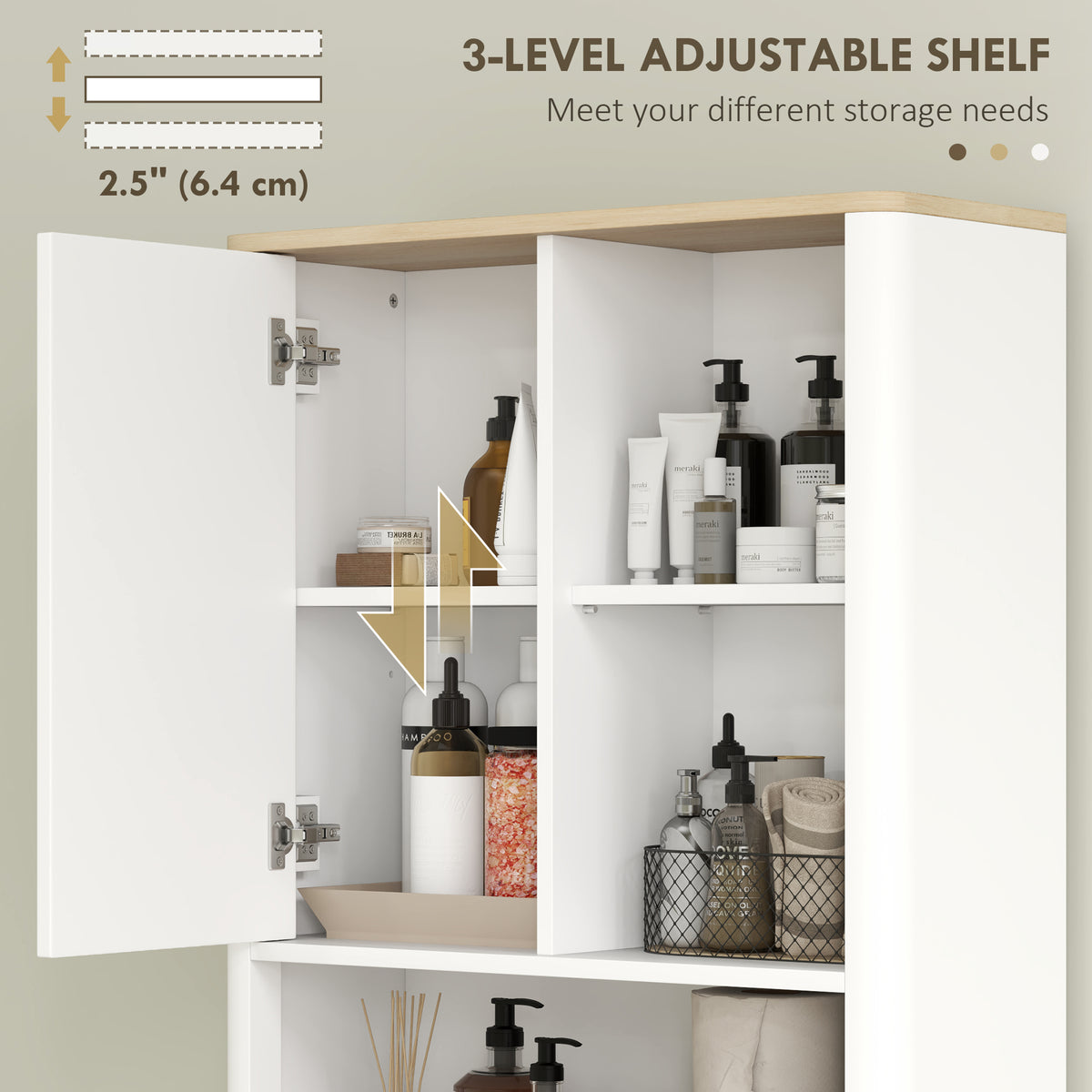 Over The Toilet Storage Cabinet Adjustable Shelf