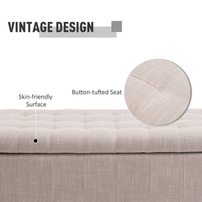 Tufted fabric storage bench